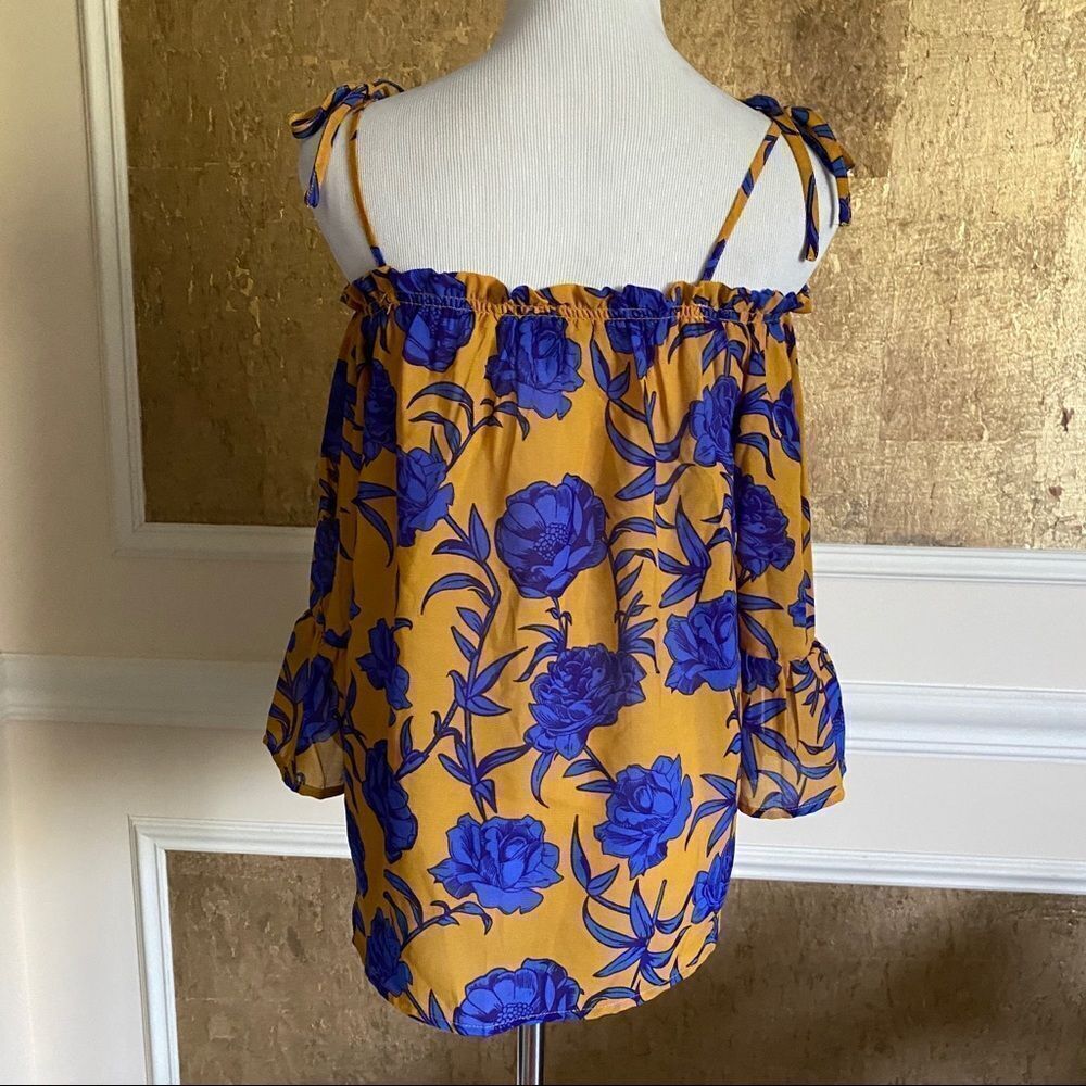 ROMEO & JULIET floral off shoulders blouse S - Picture 3 of 7